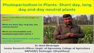 Photoperiodism in Plants Short day long day and day neutral plants [upl. by Kordula]