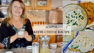 SIMPLE KEFIR CHEESE RECIPE  HOW TO MAKE KEFIR WITH GRAINS DEMONSTRATION [upl. by Aseek]