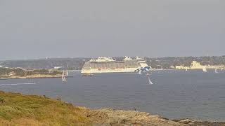 Cruise ship anchored in Newport Harbor [upl. by Michel]