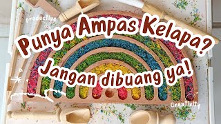 Cara Buat Ampas Kelapa WarnaWarni  Pasir Ajaib dari Ampas Kelapa diy creative [upl. by Leamhsi331]