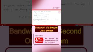 Bandwidth of a Second Order System electricalengineering electronicsengineering controlsystem [upl. by Ilrebmyk]