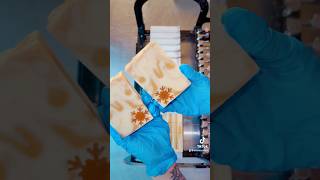 Cutting GOLDEN SNOWFLAKE Soap soapcutting soapcut soapcuttingvideo soapmaker soap soaps [upl. by Bartholomew]