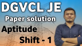 DGVCL JE PAPER SOLUTION  Aptitude  Shift01 dgvcl getco transientacademy [upl. by Aradnahc]