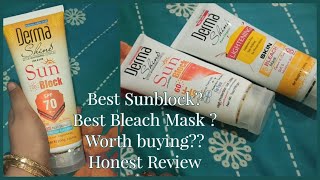 Derma Shine Sunblock SPF 60 amp 70 Review  Derma Shine Lightning Bleach Mask Honest Review  Saima 4k [upl. by Aivan]