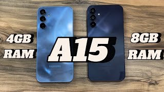 Samsung Galaxy A15  4GB RAM vs 8GB RAM [upl. by Cini]