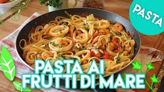 Pasta ai Frutti di Mare Ricetta Pesce Cotto Giustoricetteflash [upl. by Repsag544]