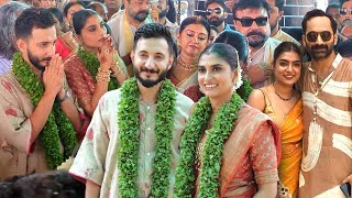 Sushin Shyam Wedding at Temple  Fahad Fasil  Nazriya  Jayaram and Family [upl. by Sig]