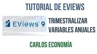 Trimestralizar Variables en Eviews  Tutorial [upl. by Brynne738]