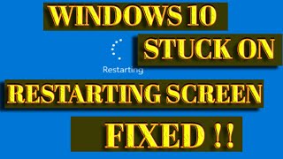 BLOW YOUR MIND Easily Fix WINDOWS 10 stuck on Restarting screen [upl. by Llerrom156]