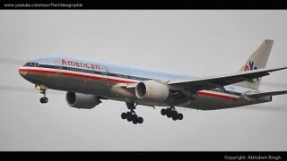 American Airlines Boeing 777 at Delhi Airport [upl. by Einallem48]