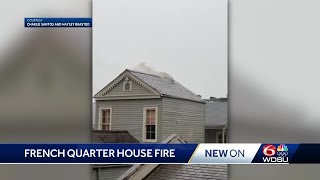 French Quarter house catches fire believed to be struck by lightning [upl. by Dnalel]