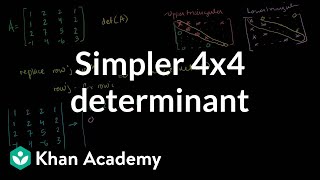 Simpler 4x4 determinant  Matrix transformations  Linear Algebra  Khan Academy [upl. by Seabrooke]