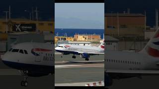 touch and go at a windy Gibraltar BritishAirways [upl. by Irehc]