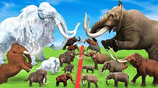 Woolly Mammoth vs Mastodon Fight Which is More Powerful Prehistoric Mammals VS Prehistoric Mammals [upl. by Nnylarej]