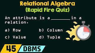 Relational Algebra Rapid Fire Quiz [upl. by Ternan552]