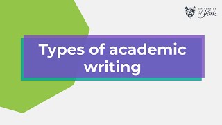 Types of academic writing [upl. by O'Grady]