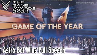 Astro Bot Wins The Game of the Year 2024 Full Speech The Game Awards 2024 [upl. by Haas]