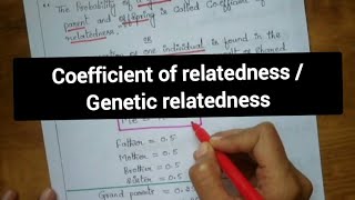 Genetic relatedness Coefficient of relatedness [upl. by Asoral951]