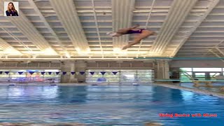 How to do a front dive pike Double bouncing 101b on 1 meter [upl. by Winzler100]