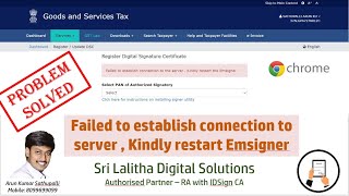 Solution to quotFailed to establish connection to server Kindly restart Emsignerquot [upl. by Hung]