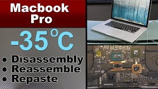 MacBook Pro A1398 disassembly  Thermal Repaste Grizzly Liquid Metal TEMPERATURE FIX [upl. by Ydne814]