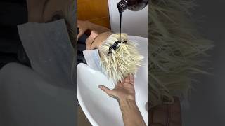 neutralización perfecta😍 cabello blanco hombre colorimetria barbershop cabello [upl. by Egroeg384]