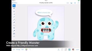 Friendly Monster vector tutorial for Inkpad on iPad [upl. by Mchail778]