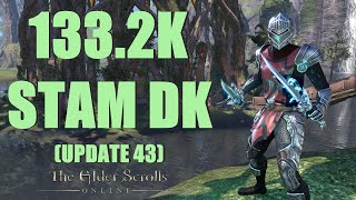 ESO  Stamina Dragonknight 1332k PvE DPS Build  Update 43 [upl. by Eimia]