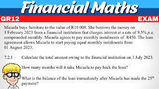 Financial Maths grade 12 Exam Questions [upl. by Newsom]