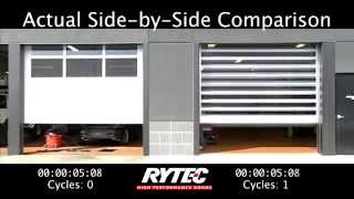 Real World Comparison Rytec Spiral® FV HighSpeed Door vs Conventional Garage Door [upl. by Llertnahs]