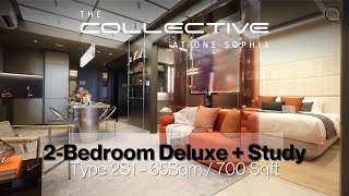 Singapore Showflat Tour  THE COLLECTIVE AT ONE SOPHIA I 2 Bedroom Deluxe  Study I OrangeTee AAG [upl. by Ybot]