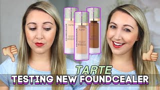 NEW TARTE BABASSU FOUNDCEALER SKINCARE FOUNDATION  First Impressions amp 8 Hour Wear Test [upl. by Esilahc751]