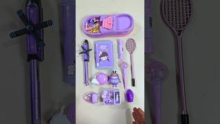 Activating Purple Stationery Items 💜 Pencil box eraser stationary backtoschool schoolsupplies [upl. by Hanleigh]