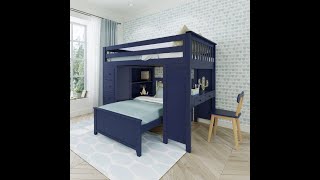 Full size Storage Loft Bed with Desk and Platform Bed  Bunk Beds Canada [upl. by Colleen352]