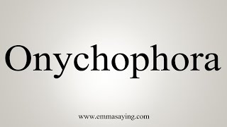 How To Say Onychophora [upl. by Yrreb335]