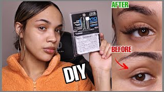 TESTING OUT ARDELL DIY EYELASH EXTENSIONS AT HOME  BEAUTYBYINDICA [upl. by Bj]