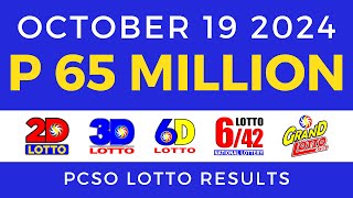 Lotto Result Today 9pm October 19 2024 PCSO [upl. by Llennaj377]