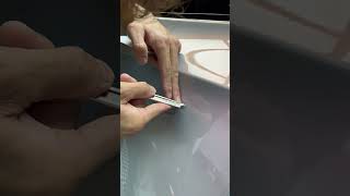 Tesla door handle wrap processVideo is not acceleratedcarwrap carwrapping asmr vinylwrap [upl. by Arakat]