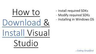 How to download amp Install Visual Studio  Install SDKs  Modify SDKs  Windows OS [upl. by Ahsinid]