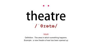 How to pronounce theatre  Vocab Today [upl. by Harrad]