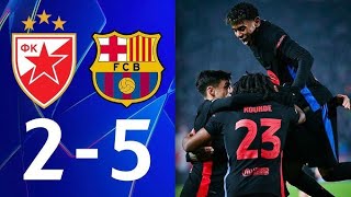 Red Star Belgrade v Barcelona 25 Match Highlights  UEFA Champions League [upl. by Nauqahs53]