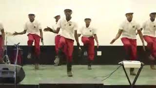 Gumboots dance Industrial Theatre Performance on safety by Zakhele Mabasa and Archie Matsetela [upl. by Newton]