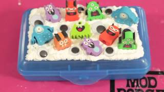 Decoden monster eraser pencil box with Mod Podge Collage Clay [upl. by Eimak]