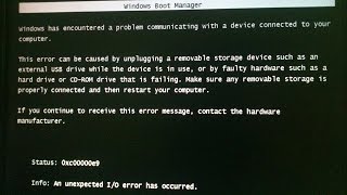 How to FIX error 0xc00000e9 unexpected IO error occured SOLVED [upl. by Lerud]