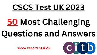 CSCS Test UK  50 New QampA  CSCS Card UK 2023  CITB health and safety Test 2023  CSCS Mock Test [upl. by Niram405]