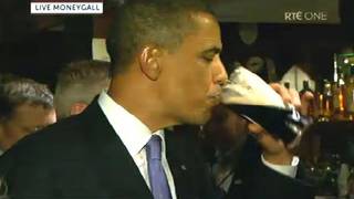 US President Barack Obama Downs A Pint [upl. by Attalie]