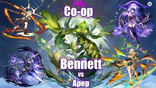 Random coop Bennett Chlorinde Raiden Shogun amp Xilonen vs Apep [upl. by Enohpesrep]