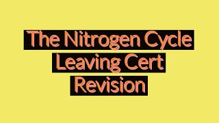 Nitrogen CycleLeaving Cert Biology 2022Updated for revision [upl. by Hsizan]