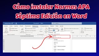 Instalar Normas APA 7ma edición en Word [upl. by Kavanagh399]