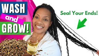 Add OIL to Your Flaxseed Gel Wash and Go Routine naturalhair naturalhairgrowth hairroutine [upl. by Tommie]